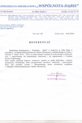 Referencje Współnota Dąbie